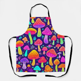 Weicher Nebel: Cartoon-Pilz-Patch Schürze