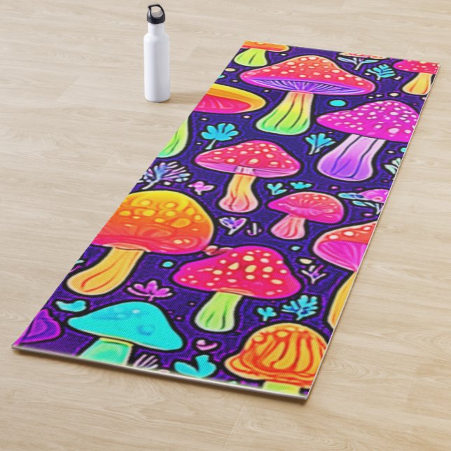 Weicher Nebel: Cartoon-Pilz-Patch Yogamatte (Beispiel)