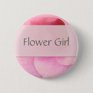 Weicher rosa Blumen-Mädchen-Knopf Button