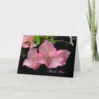 Weicher rosa Bouganvilla danken Ihnen zu kardieren Dankeskarte