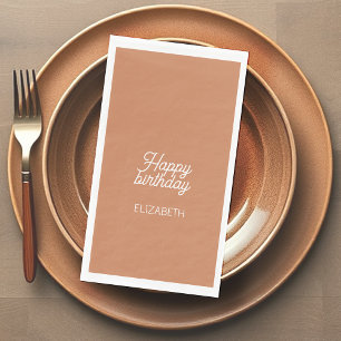 Weicher Schokoladenbrauner Geburtstag Serviette