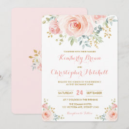 Weicher Watercolor erröten rosa Einladung