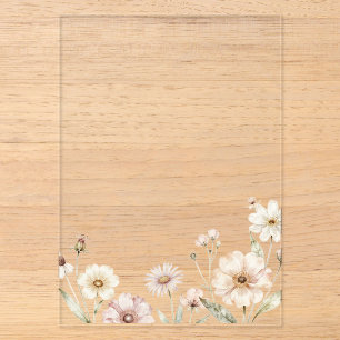Weicher Wildblumen-Rand Wasserfarben-Hintergrund Acryleinladungen