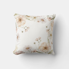 Weicher Wildblumen-Rand Wasserfarben-Hintergrund Kissen