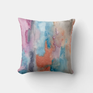 Weiches Abstraktes Aquarellkissen Kissen