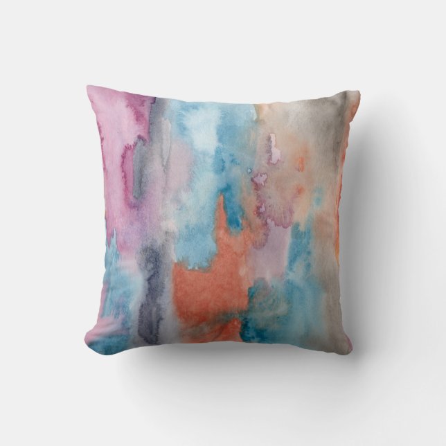 Weiches Abstraktes Aquarellkissen Kissen (Vorderseite)