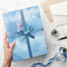 Weiches Aquarell Blau Nebel Himmel Abstraktes Must