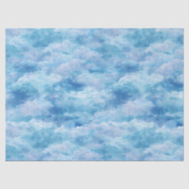 Weiches Aquarell-Blauer-Nebel-Himmel-Abstraktes Mu Seidenpapier