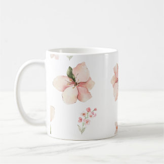 Weiches Aquarell-Blumen-Nahtloses Muster Kaffeetasse