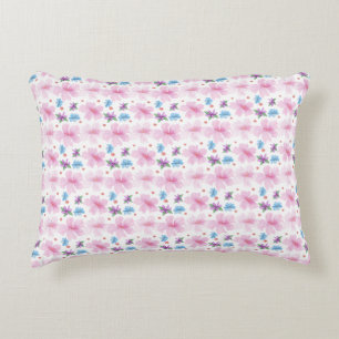 Weiches Aquarell-Rosa-Blumenmuster  Dekokissen