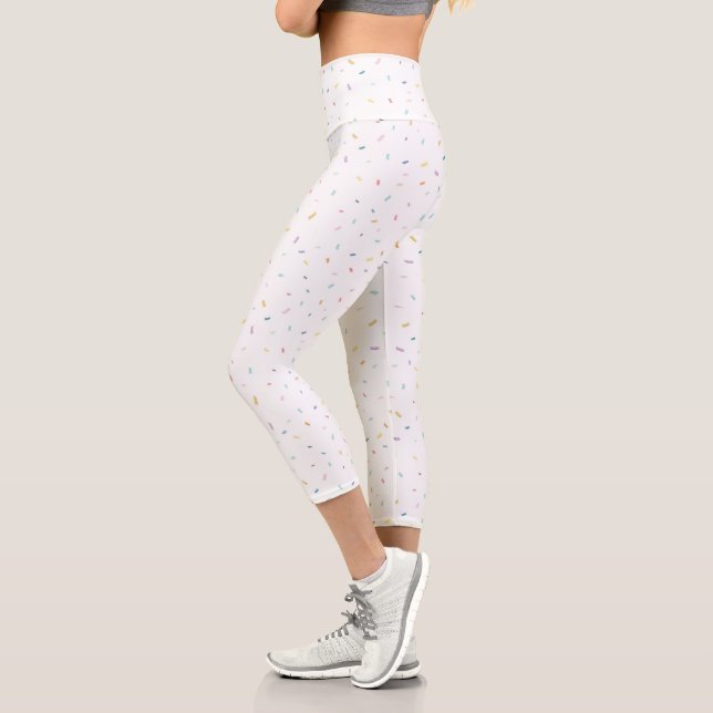 Weiches Aquarellmuster Capri Leggings (Links)