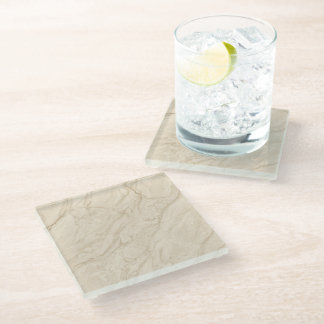 Weiches Beiges Marmor Elegantes Minimales Modernes Glasuntersetzer
