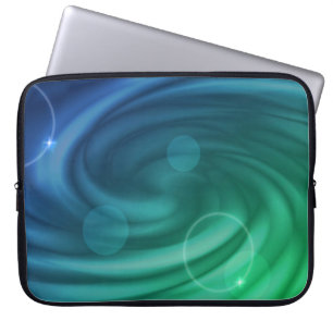 Weiches Blau und grüner Farbstoff Mix Vortex Laptopschutzhülle