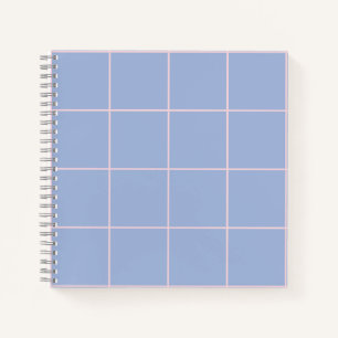Weiches Blau- und Rosa-Rastermuster Notizbuch