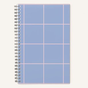 Weiches Blau- und Rosa-Rastermuster Notizbuch