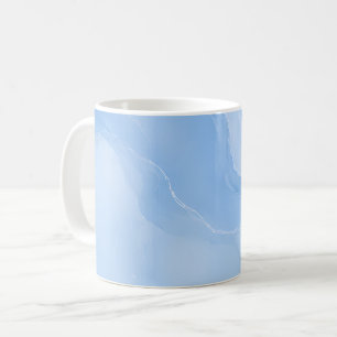 Weiches Blaues Marmormuster Abstract Kaffeetasse