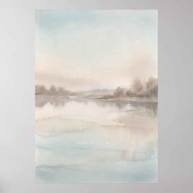 Weiches Blaues Nebelsee-Poster Poster (Vorne)