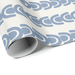 Weiches Blaues Organisches Bogenstreifenmuster Geschenkpapier