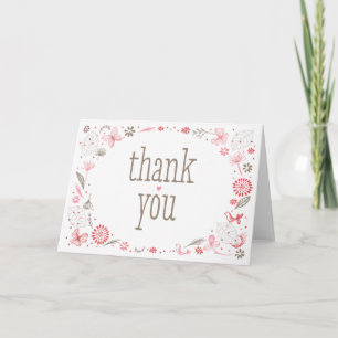 Weiches blühendes Pink Nature Bouquet Vielen Dank Dankeskarte