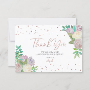 Weiches Blumenbaby besprühen Babyparty danken Ankündigung
