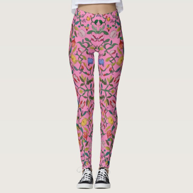 Weiches Blumenmuster Leggings (Vorderseite)