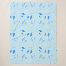 Weiches botanisches blaues Blattmuster Sherpa-Deck