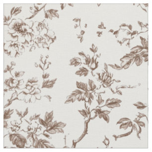 Weiches braunes Blumenranken-Toile Stoff