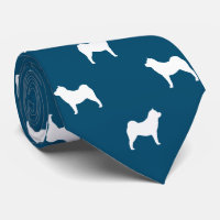 Weiches Chow Chow Dog Silhouetten Muster Blau