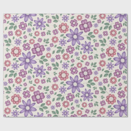 weiches Creme-Launenhaftes Blumenmuster Geschenkpapier