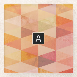 Weiches Dreieck-Geometrisches Muster   Monogrammie Glasuntersetzer