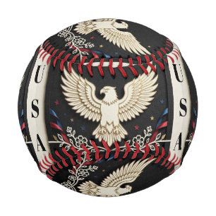 Weiches Elfenbein Amerikanische Kunst Patriotische Baseball