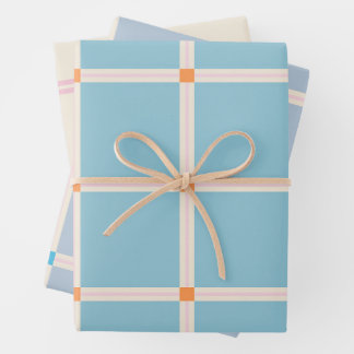 Weiches Farbrastermuster mit warmer Akzent-Minimal Geschenkpapier Set