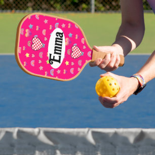 Weiches feminines wiederholendes Hintergrundmuster Pickleball Schläger