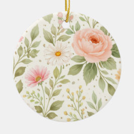 Weiches Florales Aquarellmuster   Keramik Ornament