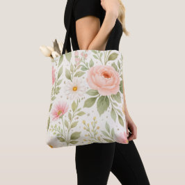 Weiches Florales Aquarellmuster   Tasche