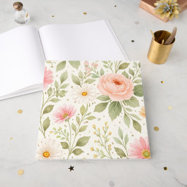 Weiches Florales Wasserfarbenmuster   Gästebuch