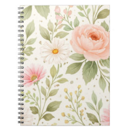 Weiches Florales Wasserfarbenmuster   Notizblock