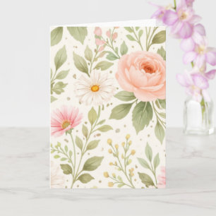 Weiches Florales Wasserfarbmuster Karte
