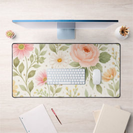 Weiches Florales Wasserfarbmuster   Schreibtischunterlage