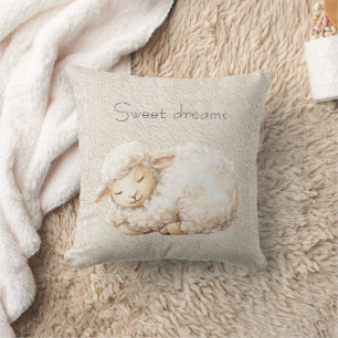 Weiches Fluffiges Schlafendes Schaf Kissen