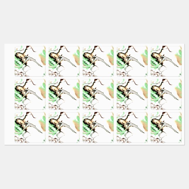 weiches Fraktal 3 Etiketten (Blatt)