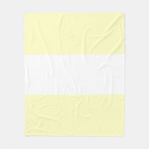 Weiches Gelb Pastell und Weiß Balken Design Fleecedecke