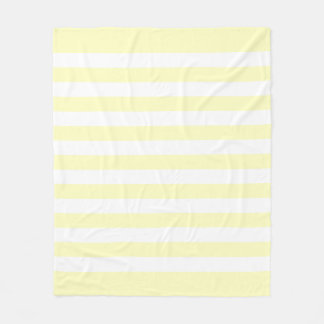 Weiches Gelb Pastell & Weiße Linien Muster Fleecedecke