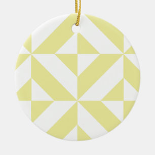 Weiches gelbes geometrisches Art Deco Keramikornament