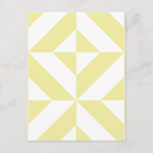 Weiches gelbes geometrisches Art Deco Postkarte