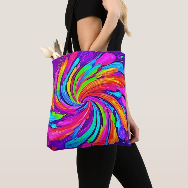 Weiches Glühen: Cartoon-Regenbogen Tasche (Von Nahem)