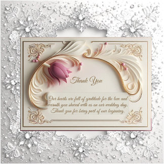 Weiches Gold Barocke Pracht mit Tulpen-Blumen-Schw Dankeskarte