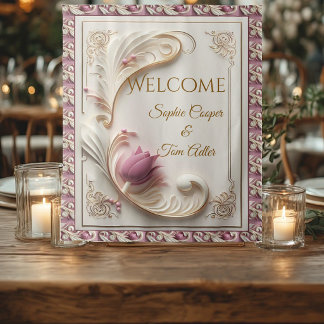 Weiches Gold Barocke Pracht Tulpen Blumen Schwung  Wandteppich