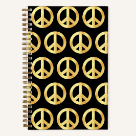 Weiches goldenes Friedenssymbol Notizbuch