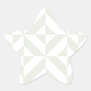 Weiches Grau Geometrische Art Deco Stern-Aufkleber